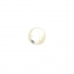 Cabochon rond 6 mm Nacre Blanc x2