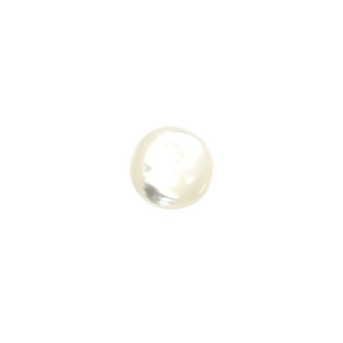 Cabochon rond 8 mm Nacre Blanc x1