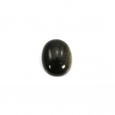 Cabochon d'obsidienne, de forme ovale, 9x11mm x 1pc