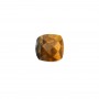 Cabochon en oeil de tigre carré facette 10mm x 1pc