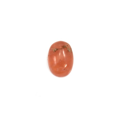 Pink rhodochrosite cabochon, in oval shape, in size of 8x10mm x 1pc