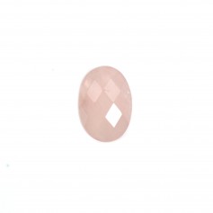 Cabochon quartz rose ovale facette 10x14mm x 1pc