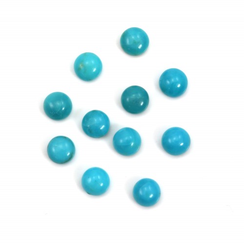 Cabochon turquoise de forme ronde 4mm x 1pc