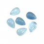 Cabochon d'aigue marine, de forme goutte, mesurant 6x9mm x 1pc