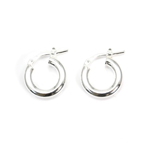 Créole 14mm Argent 925 x 2pcs