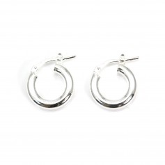 Créole 14mm Argent 925 x 2pcs
