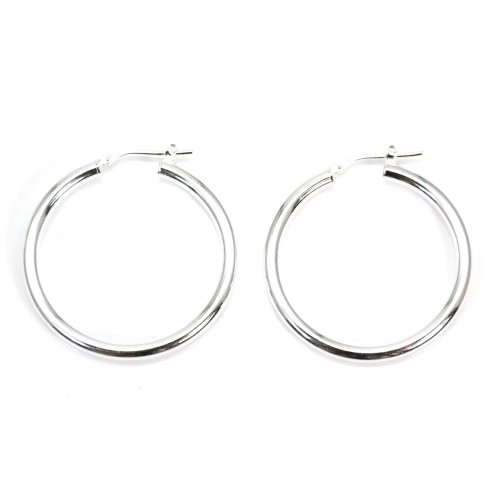 Créole 35mm Argent 925  traité anti-ternissement x 2pcs