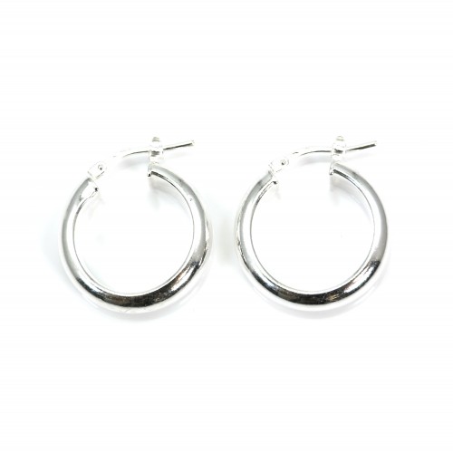 Criolla media caña 15mm Plata 925 x 2pcs