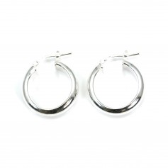 Creole breit halbrund 15mm Silber 925 x 2pcs