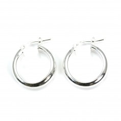 Creola mezzo tondo 20mm Argento 925 x 2pz