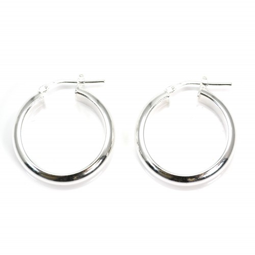 Creole breit halbrund 25mm Silber 925 x 2pcs