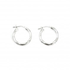 Creolo torcido 20mm Prata 925 x 2pcs