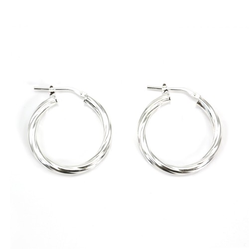 Creola ritorta 25 mm Argento 925 x 2 pz