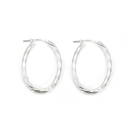 Créole torsadée ovale 21x26mm x 2pcs