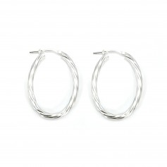 Créole torsadée ovale 21x26mm x 2pcs