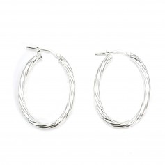 Creole gedreht oval 26x36mm x 2pcs