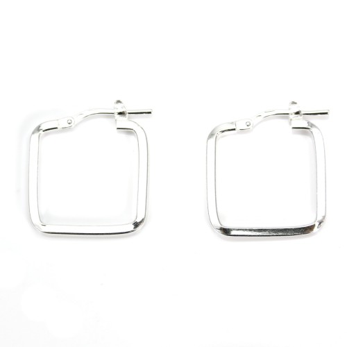 Créole carré 18mm Argent 925  traité anti-ternissement x 2pcs