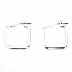 Créole Carré 18mm Argent 925 x 2pcs