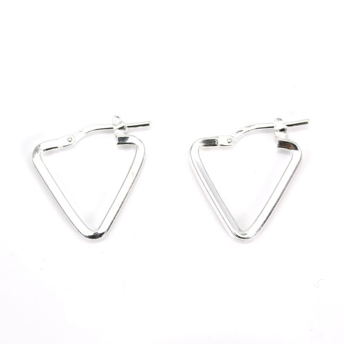 Créole triangle 18mm Argent 925  traité anti-ternissement x 2pcs
