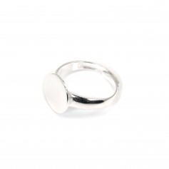 Monture de bague réglable support rond de 12mm en argent 925 x 1pc