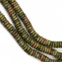 Arruela Unakite Heishi 2x6mm x 39cm