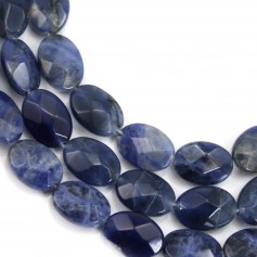 Sodalite oval facetada 10x14mm x 40cm