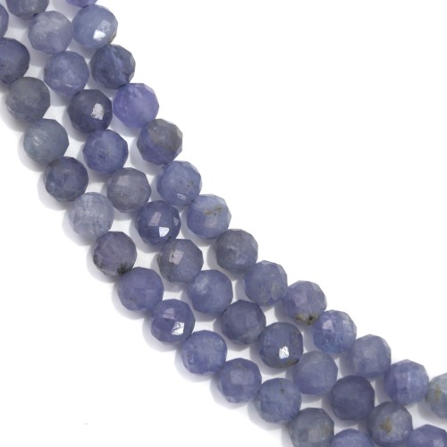 Tanzanite rotonda sfaccettata 4 mm x 38 cm