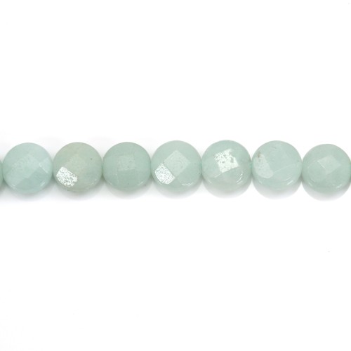 Amazonite ronde plate facette 8mm x 6pcs