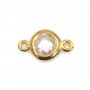 Intercalaire argent 925 doré et zirconium crystal 5x9mm x 1pc