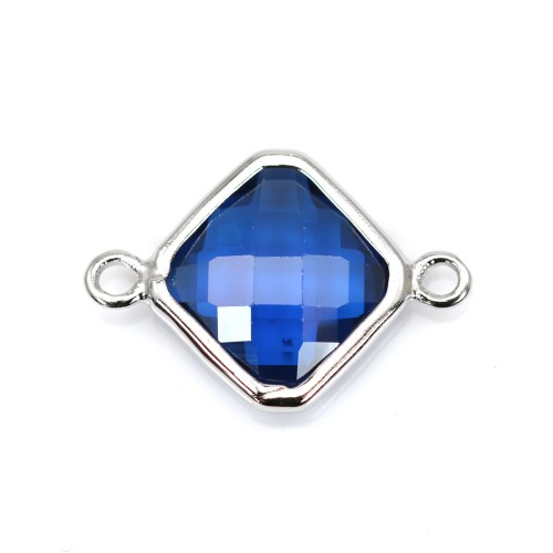 Inserción de diamantes de plata 925 y óxido de circonio azul 10x17mm x 1pc
