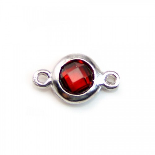 Intercalaire argent 925 et zironium grenat 5x9mm x 1pc
