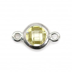 Intercalaire argent 925 et zironium citrine 5x9mm x 1pc