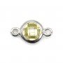 Intercalaire argent 925 et zironium citrine 5x9mm x 1pc