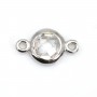 Spacer sterling silver 925 and  zirconium crystal 5x9mm x 1pc
