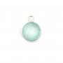 Calcédoine ronde facettée sertie sur argent 9mm x 1pc