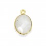 Pierre de lune de forme ovale, serti sur argent 925 doré à l'or fin, 1 anneau, 9x11mm x 1pc