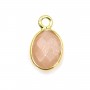 Orangefarbener Mondstein Charm oval facettiert gefasst 925er Silber vergoldet 7x12mm x 1Stk