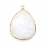 Pendentif en labradorite sertie en argent doré, en forme de goutte, 21x31mmx 1pc