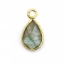 Charm di labradorite sfaccettato in argento 925 ORO 7x13 mm x 1 pz