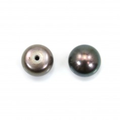 Perle D'eau douce noir 1/2trou 9-9.5mm x 20pcs