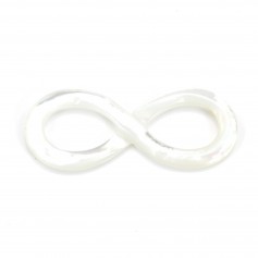 Nacre blanche en 8 de l'infini 12x30mm x 1pc