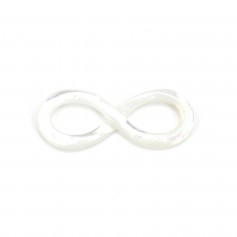 Nacre blanche formant un symbole d'infini 5x15mm x 1pc