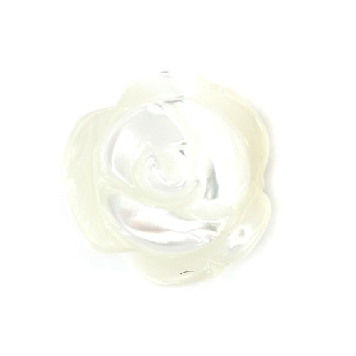 White mother-of-pearl half drilled Rose 8mm x 2pcs