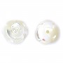 Nacre blanche en rose semi-percée 10mm x 1pc