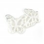 Nacre blanche couple de papillon 13x18mm x 1pc