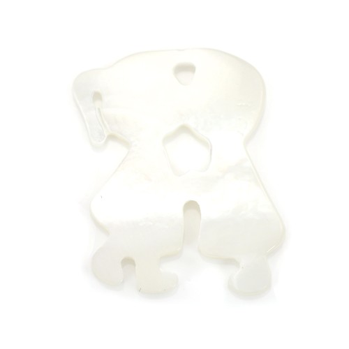 Nacre blanche en forme de couple d'amoureux 14x16mm x 1pc