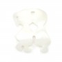 Nacre blanche en forme de couple d'amoureux 14x16mm x 1pc