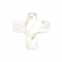 Nacre blanche en forme de croix 8x8mm x 2pcs