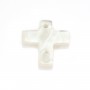 Nacre blanche en forme de croix 8x8mm x 2pcs