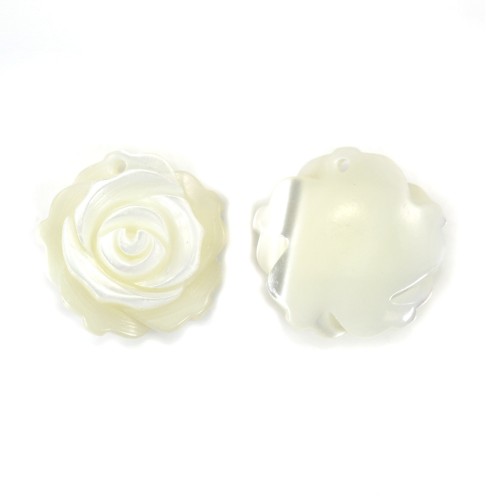 Nacre blanc 5 feuille rose 15mm x 1pc